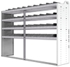 24-8858-4 Square back bin separator combo shelf unit 84"Wide x 18.5"Deep x 58"High with 4 shelves