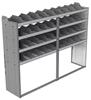 24-8863-4 Square back bin separator combo shelf unit 84"Wide x 18.5"Deep x 63"High with 4 shelves