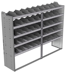 24-8863-5 Square back bin separator combo shelf unit 84"Wide x 18.5"Deep x 63"High with 5 shelves