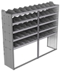 24-8872-5 Square back bin separator combo shelf unit 84"Wide x 18.5"Deep x 72"High with 5 shelves