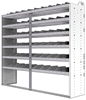 24-8872-6 Square back bin separator combo shelf unit 84"Wide x 18.5"Deep x 72"High with 6 shelves