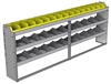 24-9136-3 Square back bin separator combo shelf unit 94"Wide x 11.5"Deep x 36"High with 3 shelves