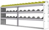 24-9136-3 Square back bin separator combo shelf unit 94"Wide x 11.5"Deep x 36"High with 3 shelves