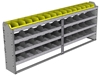 24-9136-4 Square back bin separator combo shelf unit 94"Wide x 11.5"Deep x 36"High with 4 shelves