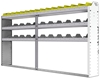 24-9148-3 Square back bin separator combo shelf unit 94"Wide x 11.5"Deep x 48"High with 3 shelves