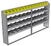 24-9148-4 Square back bin separator combo shelf unit 94"Wide x 11.5"Deep x 48"High with 4 shelves