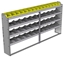 24-9148-4 Square back bin separator combo shelf unit 94"Wide x 11.5"Deep x 48"High with 4 shelves
