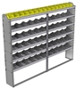 24-9172-6 Square back bin separator combo shelf unit 94"Wide x 11.5"Deep x 72"High with 6 shelves