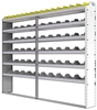 24-9172-6 Square back bin separator combo shelf unit 94"Wide x 11.5"Deep x 72"High with 6 shelves