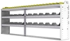 24-9336-3 Square back bin separator combo shelf unit 94"Wide x 13.5"Deep x 36"High with 3 shelves