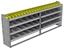 24-9336-4 Square back bin separator combo shelf unit 94"Wide x 13.5"Deep x 36"High with 4 shelves