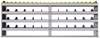 24-9336-4 Square back bin separator combo shelf unit 94"Wide x 13.5"Deep x 36"High with 4 shelves