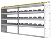 24-9348-4 Square back bin separator combo shelf unit 94"Wide x 13.5"Deep x 48"High with 4 shelves