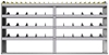24-9348-4 Square back bin separator combo shelf unit 94"Wide x 13.5"Deep x 48"High with 4 shelves