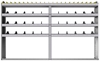 24-9358-4 Square back bin separator combo shelf unit 94"Wide x 13.5"Deep x 58"High with 4 shelves