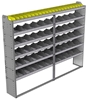 24-9372-6 Square back bin separator combo shelf unit 94"Wide x 13.5"Deep x 72"High with 6 shelves