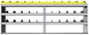 24-9536-3 Square back bin separator combo shelf unit 94"Wide x 15.5"Deep x 36"High with 3 shelves