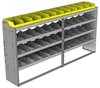 24-9548-4 Square back bin separator combo shelf unit 94"Wide x 15.5"Deep x 48"High with 4 shelves