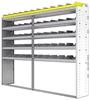 24-9572-5 Square back bin separator combo shelf unit 94"Wide x 15.5"Deep x 72"High with 5 shelves