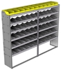 24-9572-6 Square back bin separator combo shelf unit 94"Wide x 15.5"Deep x 72"High with 6 shelves