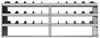 24-9836-3 Square back bin separator combo shelf unit 94"Wide x 18.5"Deep x 36"High with 3 shelves