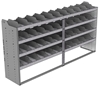 24-9848-4 Square back bin separator combo shelf unit 94"Wide x 18.5"Deep x 48"High with 4 shelves