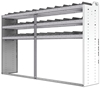 24-9858-3 Square back bin separator combo shelf unit 94"Wide x 18.5"Deep x 58"High with 3 shelves