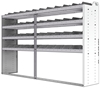 24-9858-4 Square back bin separator combo shelf unit 94"Wide x 18.5"Deep x 58"High with 4 shelves
