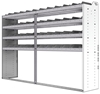 24-9863-4 Square back bin separator combo shelf unit 94"Wide x 18.5"Deep x 63"High with 4 shelves