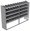24-9863-5 Square back bin separator combo shelf unit 94"Wide x 18.5"Deep x 63"High with 5 shelves