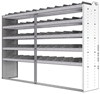 24-9863-5 Square back bin separator combo shelf unit 94"Wide x 18.5"Deep x 63"High with 5 shelves