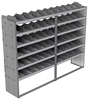 24-9872-6 Square back bin separator combo shelf unit 94"Wide x 18.5"Deep x 72"High with 6 shelves