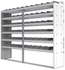 24-9872-6 Square back bin separator combo shelf unit 94"Wide x 18.5"Deep x 72"High with 6 shelves