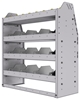 25-3336-4 Profiled back bin separator combo Shelf unit 34.5"Wide x 13.5"Deep x 36"High with 4 shelves