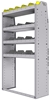 25-3363-4 Profiled back bin separator combo Shelf unit 34.5"Wide x 13.5"Deep x 63"High with 4 shelves