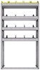 25-3363-4 Profiled back bin separator combo Shelf unit 34.5"Wide x 13.5"Deep x 63"High with 4 shelves