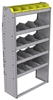 25-3363-5 Profiled back bin separator combo Shelf unit 34.5"Wide x 13.5"Deep x 63"High with 5 shelves