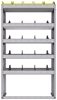 25-3363-5 Profiled back bin separator combo Shelf unit 34.5"Wide x 13.5"Deep x 63"High with 5 shelves