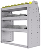 25-3536-3 Profiled back bin separator combo Shelf unit 34.5"Wide x 15.5"Deep x 36"High with 3 shelves