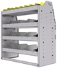 25-3536-4 Profiled back bin separator combo Shelf unit 34.5"Wide x 15.5"Deep x 36"High with 4 shelves