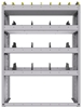 25-3548-4 Profiled back bin separator combo Shelf unit 34.5"Wide x 15.5"Deep x 48"High with 4 shelves