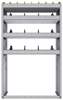 25-3558-4 Profiled back bin separator combo Shelf unit 34.5"Wide x 15.5"Deep x 58"High with 4 shelves