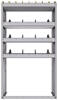 25-3563-4 Profiled back bin separator combo Shelf unit 34.5"Wide x 15.5"Deep x 63"High with 4 shelves