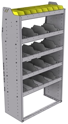 25-3563-5 Profiled back bin separator combo Shelf unit 34.5"Wide x 15.5"Deep x 63"High with 5 shelves