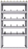 25-3563-5 Profiled back bin separator combo Shelf unit 34.5"Wide x 15.5"Deep x 63"High with 5 shelves