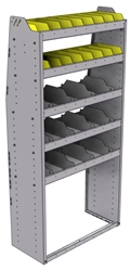 25-3572-5 Profiled back bin separator combo Shelf unit 34.5"Wide x 15.5"Deep x 72"High with 5 shelves