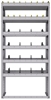 25-3572-6 Profiled back bin separator combo Shelf unit 34.5"Wide x 15.5"Deep x 72"High with 6 shelves