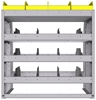 25-3836-4 Profiled back bin separator combo Shelf unit 34.5"Wide x 18.5"Deep x 36"High with 4 shelves