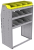 25-3848-3 Profiled back bin separator combo Shelf unit 34.5"Wide x 18.5"Deep x 48"High with 3 shelves