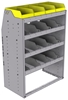 25-3848-4 Profiled back bin separator combo Shelf unit 34.5"Wide x 18.5"Deep x 48"High with 4 shelves